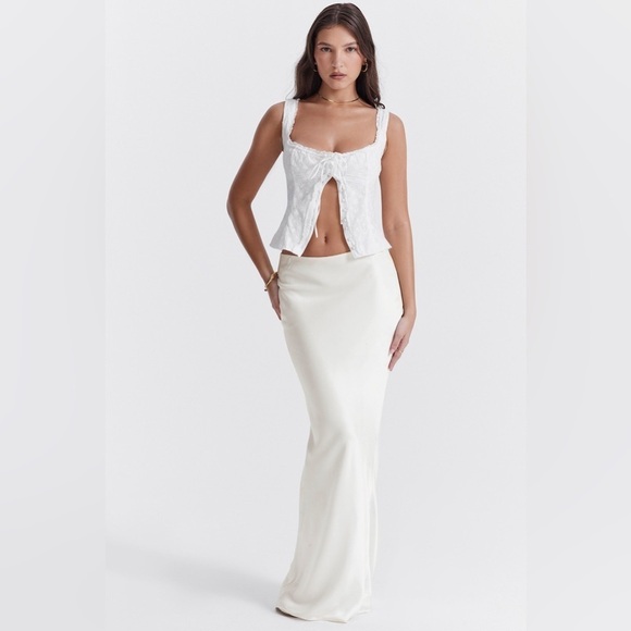 House of CB Dresses & Skirts - House of CB Sydel White Satin Bias Cut Maxi Skirt, Large